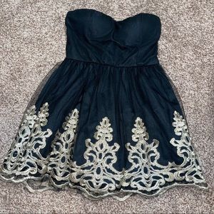 Windsor Gold Embroidered Dress